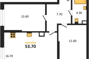 Фото №1: 2-комнатная квартира 53 м², 3/16 эт. - Краснодар, мкр. Догма Парк, ул. Марины Цветаевой, 33
