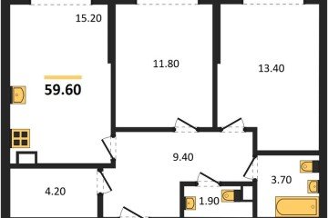 Фото №1: 2-комнатная квартира 59 м², 7/16 эт. - Краснодар, мкр. Догма Парк, ул. Марины Цветаевой, 33