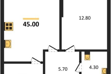 Фото №1: 1-комнатная квартира 45 м², 2/16 эт. - Краснодар, мкр. Догма Парк, ул. Марины Цветаевой, 33