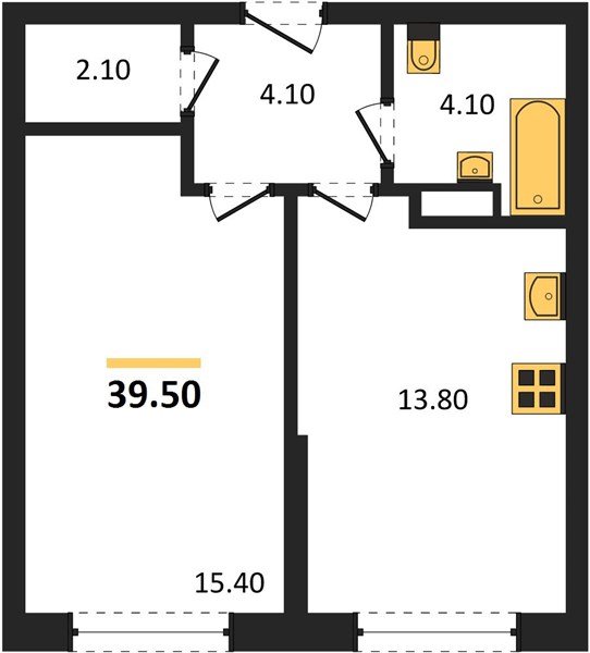 Фото №1: 1-комнатная квартира 39&nbsp;м², 6/16&nbsp;эт. - Краснодар, Прикубанский внутригородской округ, мкр. Догма Парк, ул. Марины Цветаевой, 33