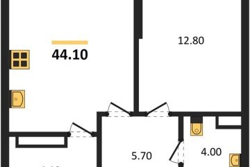 Фото №1: 1-комнатная квартира 44 м², 11/16 эт. - Краснодар, мкр. Догма Парк, ул. Марины Цветаевой, 33