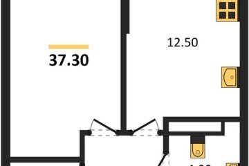 Фото №1: 1-комнатная квартира 37 м², 12/16 эт. - Краснодар, мкр. Догма Парк, ул. Марины Цветаевой, 33