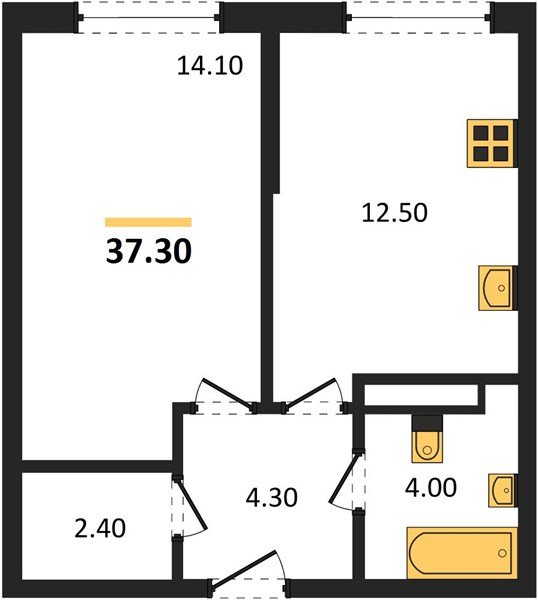 Фото №1: 1-комнатная квартира 37&nbsp;м², 12/16&nbsp;эт. - Краснодар, Прикубанский внутригородской округ, мкр. Догма Парк, ул. Марины Цветаевой, 33