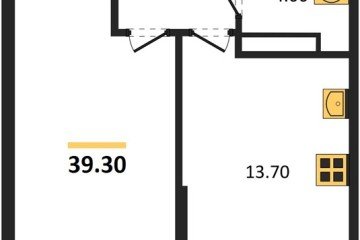 Фото №1: 1-комнатная квартира 39 м², 11/16 эт. - Краснодар, мкр. Догма Парк, ул. Марины Цветаевой, 33