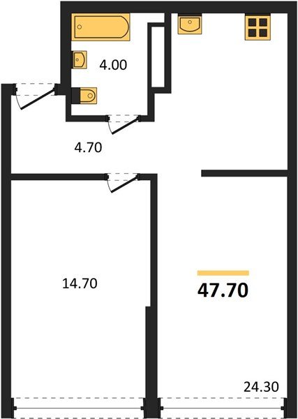 Фото №1: 1-комнатная квартира 47&nbsp;м², 15/16&nbsp;эт. - Краснодар, Прикубанский внутригородской округ, мкр. Догма Парк, ул. Марины Цветаевой, 33