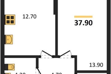 Фото №1: 1-комнатная квартира 37 м², 2/16 эт. - Краснодар, мкр. Догма Парк, ул. Марины Цветаевой, 35