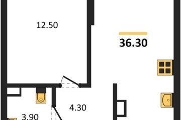 Фото №1: 1-комнатная квартира 36 м², 7/16 эт. - Краснодар, мкр. Догма Парк, ул. Марины Цветаевой, 35
