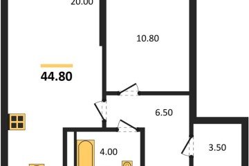Фото №1: 1-комнатная квартира 44 м², 11/16 эт. - Краснодар, мкр. Догма Парк, ул. Марины Цветаевой, 35