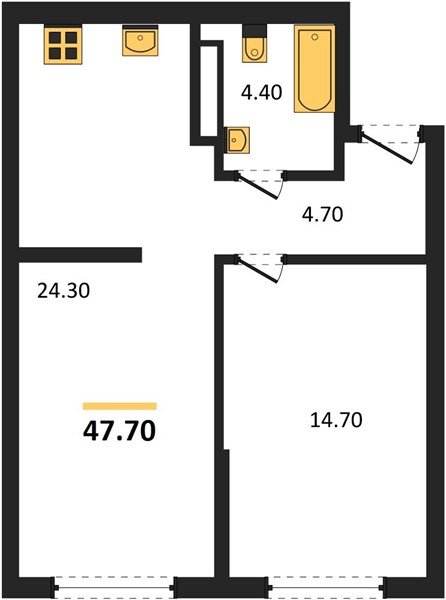 Фото №1: 1-комнатная квартира 47&nbsp;м², 12/16&nbsp;эт. - Краснодар, Прикубанский внутригородской округ, мкр. Догма Парк, ул. Марины Цветаевой, 35
