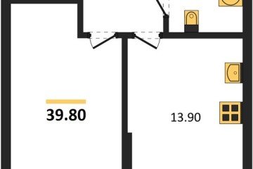Фото №1: 1-комнатная квартира 39 м², 2/16 эт. - Краснодар, мкр. Догма Парк, ул. Марины Цветаевой, 35