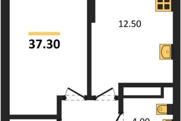 Фото №1: 1-комнатная квартира 37 м², 12/16 эт. - Краснодар, мкр. Догма Парк, ул. Марины Цветаевой, 35