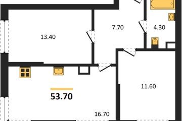 Фото №1: 2-комнатная квартира 53 м², 3/16 эт. - Краснодар, мкр. Догма Парк, ул. Марины Цветаевой, 36