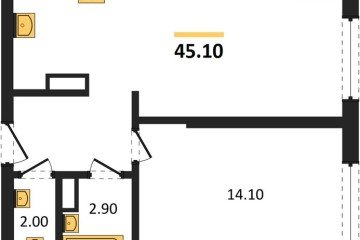 Фото №1: 1-комнатная квартира 45 м², 11/16 эт. - Краснодар, мкр. Догма Парк, ул. Марины Цветаевой, 36