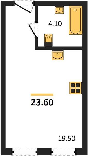 Фото №1: Студия 23&nbsp;м², 2/16&nbsp;эт. - Краснодар, Прикубанский внутригородской округ, мкр. Догма Парк, ул. Марины Цветаевой, 36