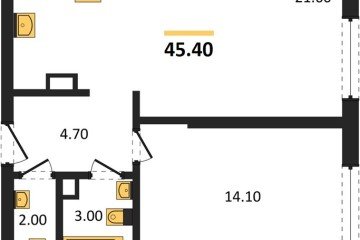 Фото №1: 1-комнатная квартира 45 м², 6/16 эт. - Краснодар, мкр. Догма Парк, ул. Марины Цветаевой, 36