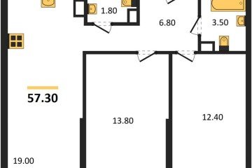 Фото №1: 2-комнатная квартира 57 м², 6/16 эт. - Краснодар, мкр. Догма Парк, ул. Марины Цветаевой, 36