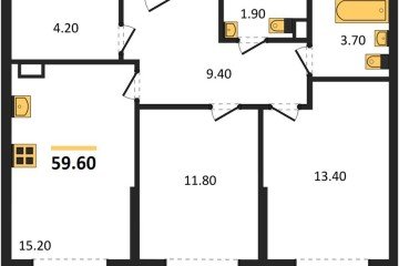 Фото №1: 2-комнатная квартира 59 м², 6/16 эт. - Краснодар, мкр. Догма Парк, ул. Марины Цветаевой, 36