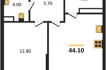 Фото №1: 1-комнатная квартира 44 м², 11/16 эт. - Краснодар, мкр. Догма Парк, ул. Марины Цветаевой, 36