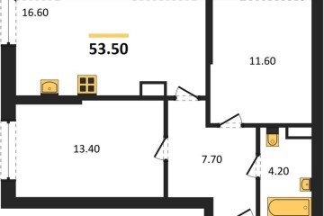 Фото №1: 2-комнатная квартира 53 м², 11/16 эт. - Краснодар, мкр. Догма Парк, ул. Марины Цветаевой, 36