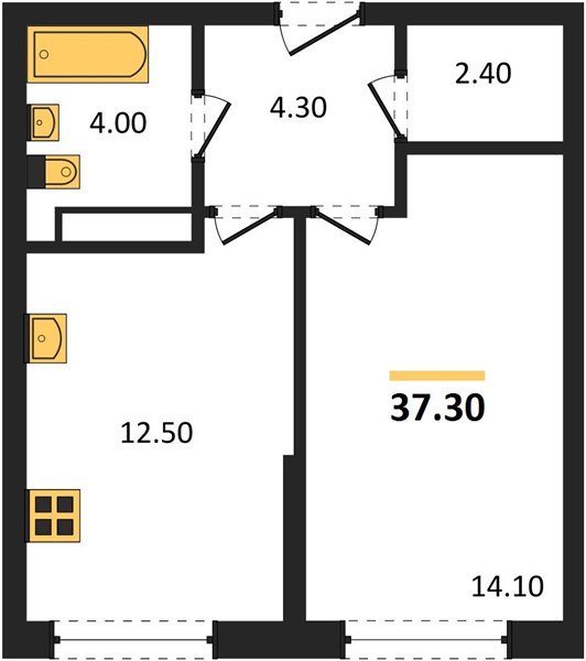 Фото №1: 1-комнатная квартира 37&nbsp;м², 12/16&nbsp;эт. - Краснодар, Прикубанский внутригородской округ, мкр. Догма Парк, ул. Марины Цветаевой, 36