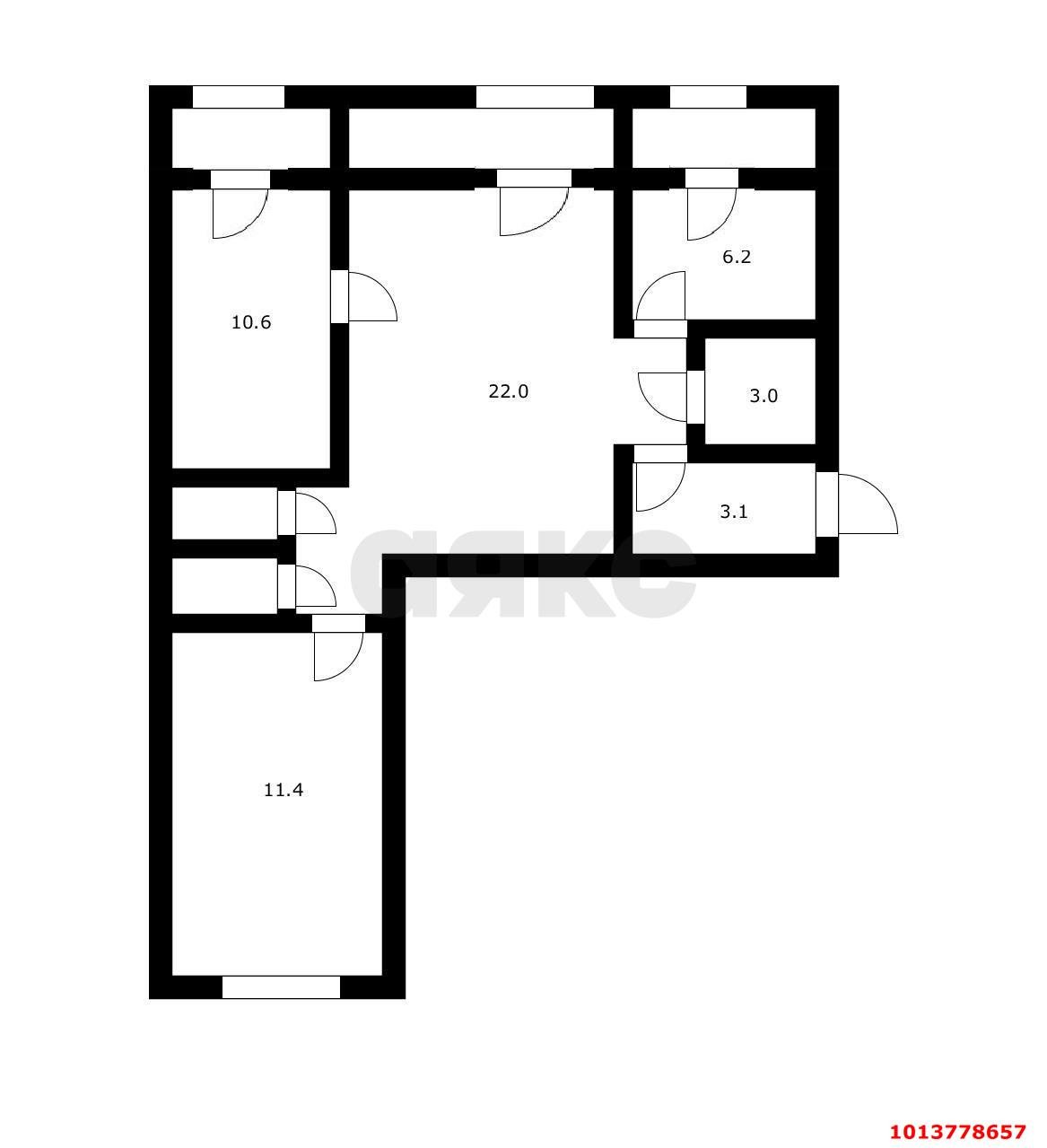 Фото №13: 3-комнатная квартира 57&nbsp;м², 1/5&nbsp;эт. - Новороссийск, р. Центральный, пр-кт Ленина, 22