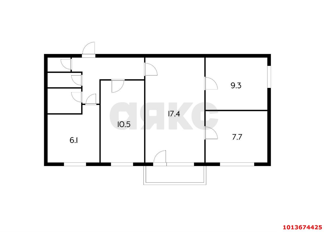 Фото №6: 4-комнатная квартира 59&nbsp;м², 2/5&nbsp;эт. - Краснодар, Прикубанский внутригородской округ, мкр. Фестивальный, ул. Гагарина, 93