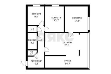 Фото №1: 3-комнатная квартира 98 м², 6/9 эт. - Краснодар, мкр. Центральный, ул. имени Пушкина, 12