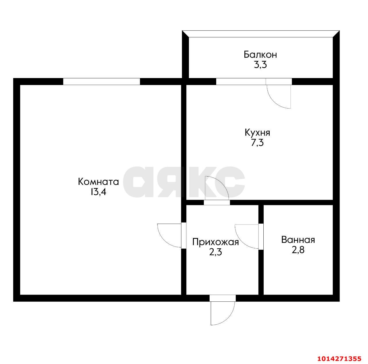 Фото №2: 1-комнатная квартира 29 м² - Новая Адыгея, жилой комплекс Дарград, ул. Тургеневское шоссе, 33/2к24