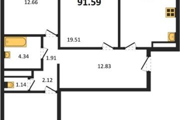 Фото №1: 3-комнатная квартира 91 м², 16/16 эт. - Краснодар, мкр. жилой комплекс Квартал № 6, ул. Генерал-лейтенанта Александра Сапрунова, 42