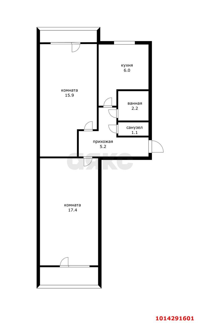 Фото №8: 2-комнатная квартира 54 м² - Краснодар, Фестивальный, ул. Яна Полуяна, 12