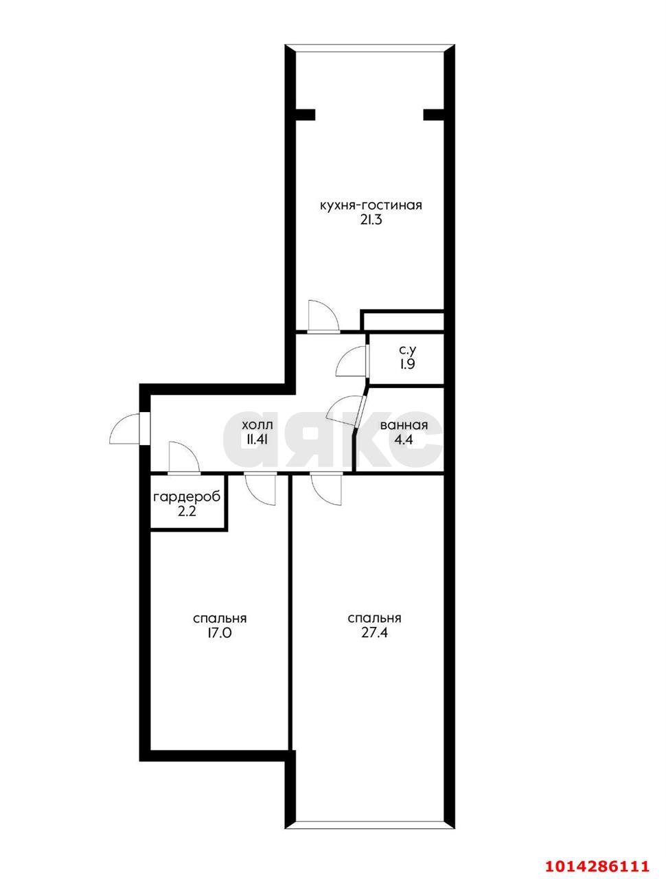 Фото №15: 2-комнатная квартира 78 м² - Краснодар, жилой комплекс Аврора Парк, ул. Шоссе Нефтяников, 22с1