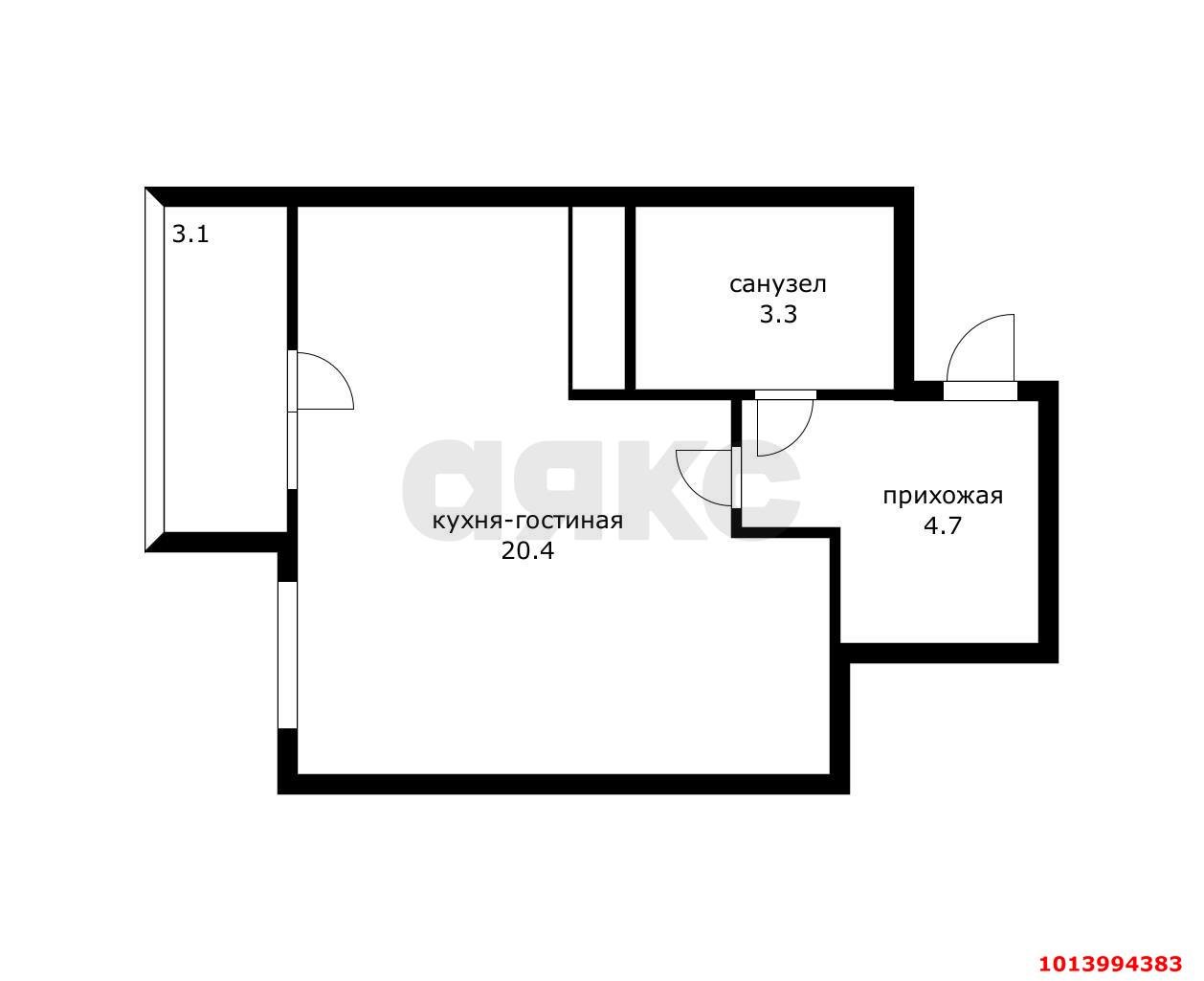 Фото №2: Студия 31 м² - Краснодар, жилой комплекс Свобода, ул. Домбайская, 55к6