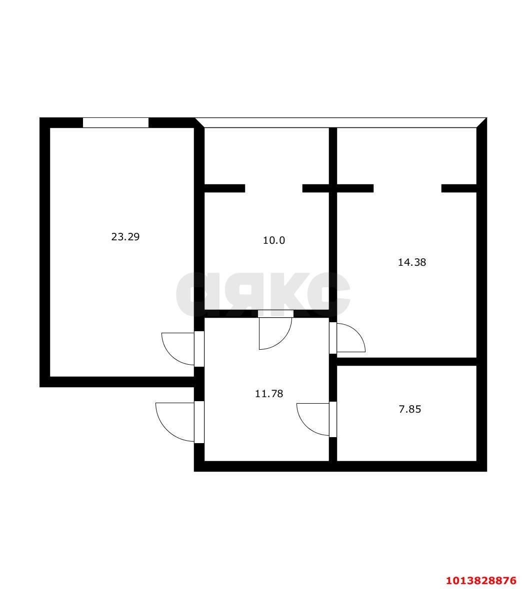 Фото №11: 2-комнатная квартира 77&nbsp;м², 7/9&nbsp;эт. - Краснодар, Карасунский внутригородской округ, мкр. Камвольно-суконный Комбинат, ул. Камвольная, 3