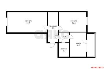 Фото №1: 2-комнатная квартира 50 м², 3/4 эт. - Козет, ул. Ленина, 46
