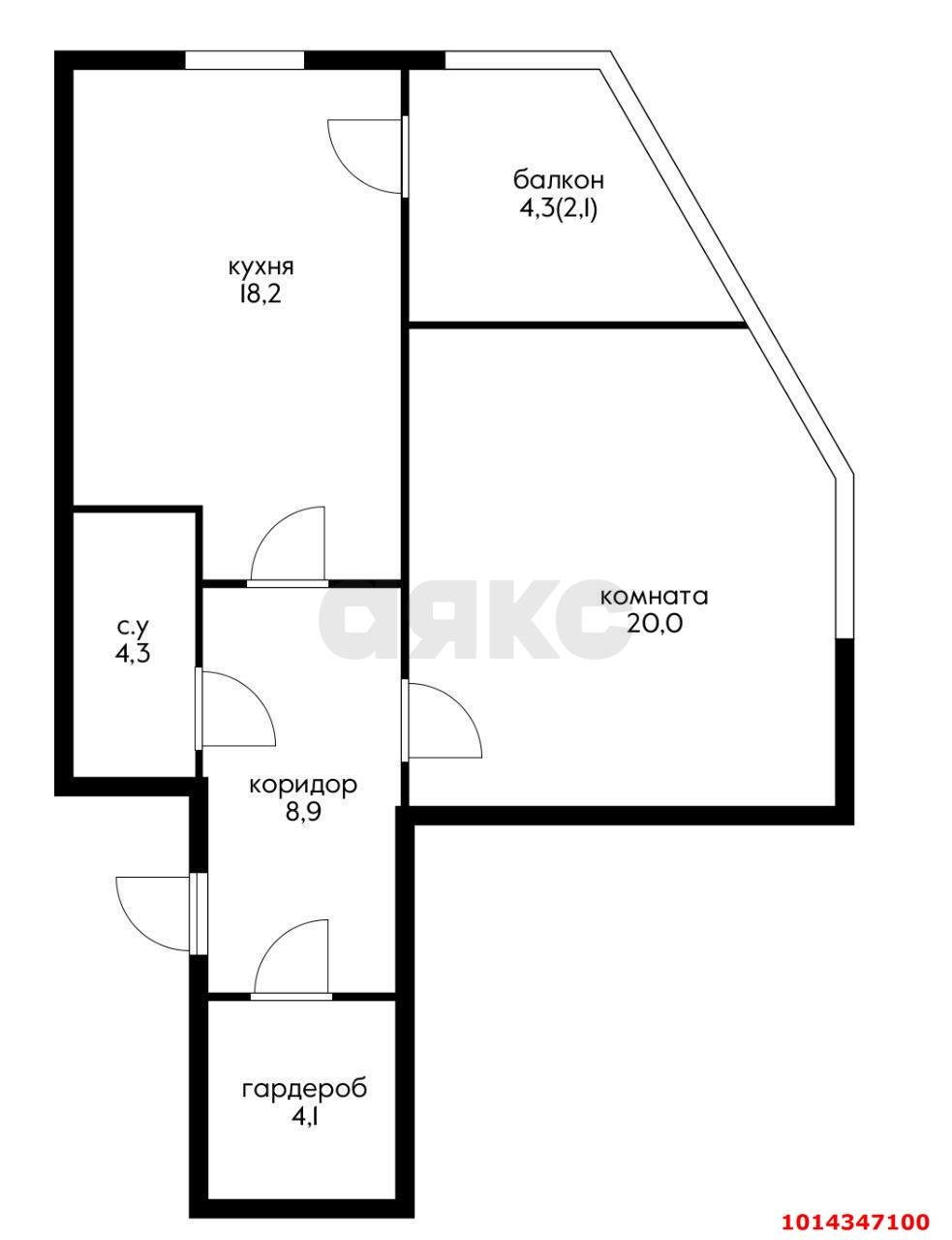 Фото №12: 1-комнатная квартира 61&nbsp;м², 3/25&nbsp;эт. - Краснодар, Западный внутригородской округ, мкр. Фестивальный, ул. Гаражная, 79/1