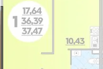 Фото №1: 1-комнатная квартира 37 м², 2/16 эт. - Краснодар, мкр. жилой комплекс Квартал № 6,