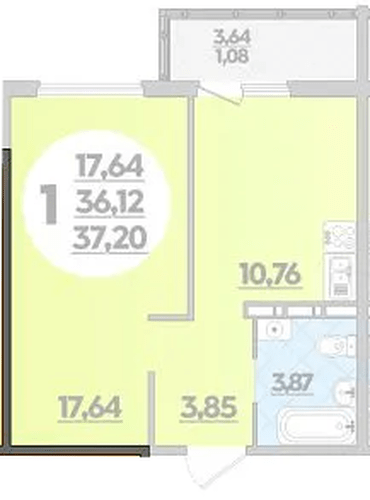 Фото №1: 1-комнатная квартира 37&nbsp;м², 4/16&nbsp;эт. - Краснодар, Прикубанский внутригородской округ, Восточный, мкр. жилой комплекс Квартал № 6