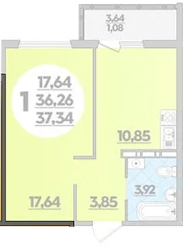 Фото №1: 1-комнатная квартира 37&nbsp;м², 7/16&nbsp;эт. - Краснодар, Прикубанский внутригородской округ, Восточный, мкр. жилой комплекс Квартал № 6
