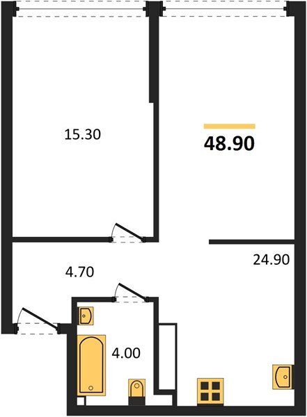 Фото №1: 1-комнатная квартира 48&nbsp;м², 19/19&nbsp;эт. - Краснодар, Прикубанский внутригородской округ, мкр. Догма Парк