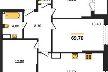 Фото №1: 3-комнатная квартира 69 м², 13/19 эт. - Краснодар, мкр. Догма Парк,