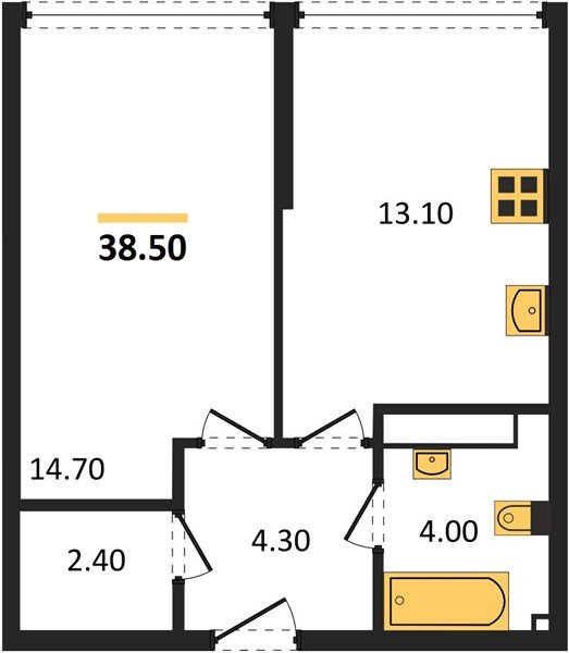 Фото №1: 1-комнатная квартира 38&nbsp;м², 16/16&nbsp;эт. - Краснодар, Прикубанский внутригородской округ, мкр. Догма Парк