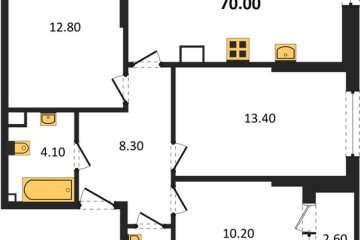 Фото №1: 3-комнатная квартира 70 м², 4/16 эт. - Краснодар, мкр. Догма Парк,