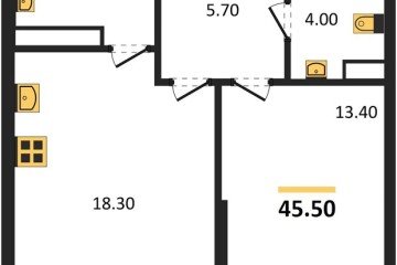Фото №1: 1-комнатная квартира 45 м², 16/16 эт. - Краснодар, мкр. Догма Парк,