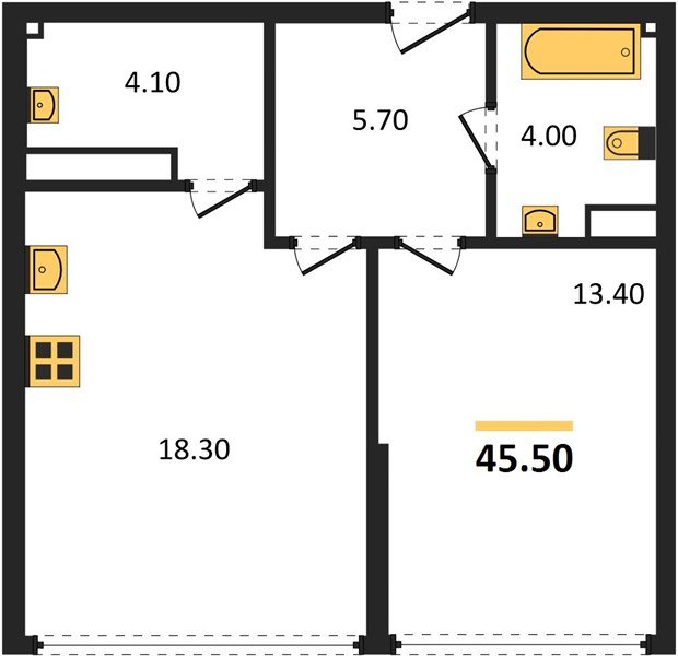 Фото №1: 1-комнатная квартира 45&nbsp;м², 16/16&nbsp;эт. - Краснодар, Прикубанский внутригородской округ, мкр. Догма Парк