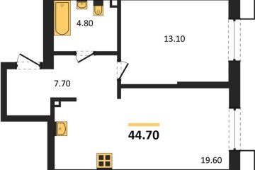 Фото №1: 1-комнатная квартира 44 м², 2/18 эт. - Краснодар, мкр. Парк Победы,