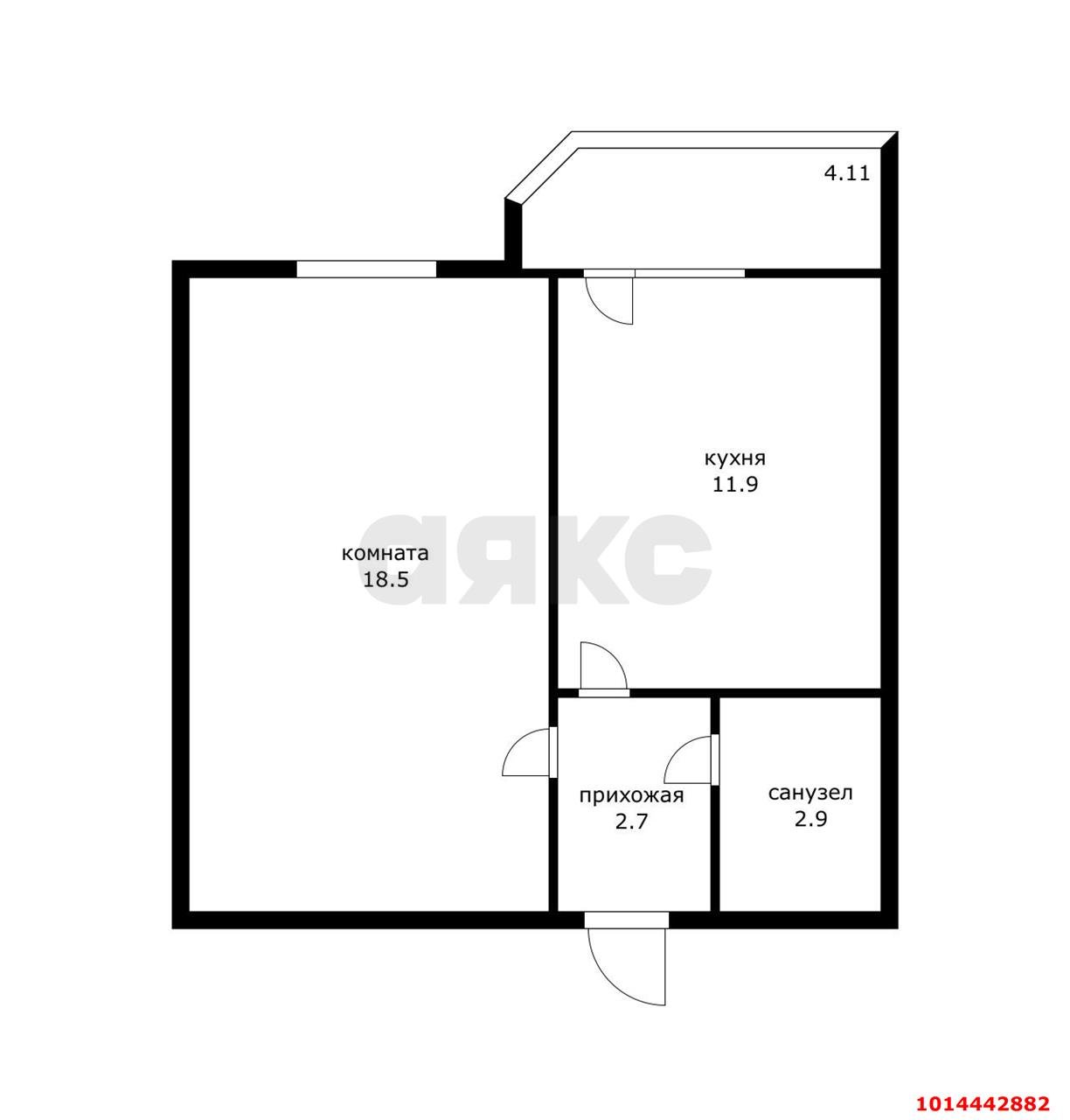 Фото №7: 1-комнатная квартира 37&nbsp;м², 11/16&nbsp;эт. - Краснодар, Прикубанский внутригородской округ, Восточный, мкр. жилой комплекс Квартал № 6, ул. имени Героя Советского Союза Николая Воробьёва, 5