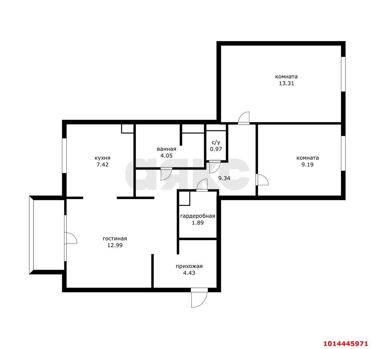 Фото №4: 3-комнатная квартира 68&nbsp;м², 2/5&nbsp;эт. - Краснодар, мкр. Центральный внутригородской округ, ул. Красная, 206