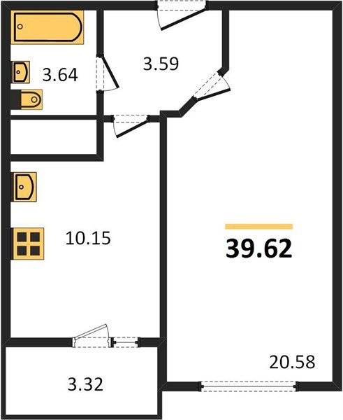 Фото №1: 1-комнатная квартира 42&nbsp;м², 18/22&nbsp;эт. - Берёзовый, Прикубанский внутригородской округ, Витаминкомбинат, мкр. жилой комплекс Огурцы, ул. Целиноградская, 2Ик2