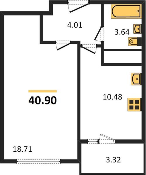 Фото №1: 1-комнатная квартира 40&nbsp;м², 4/22&nbsp;эт. - Берёзовый, Прикубанский внутригородской округ, Витаминкомбинат, мкр. жилой комплекс Огурцы, ул. Целиноградская, 2Ик2