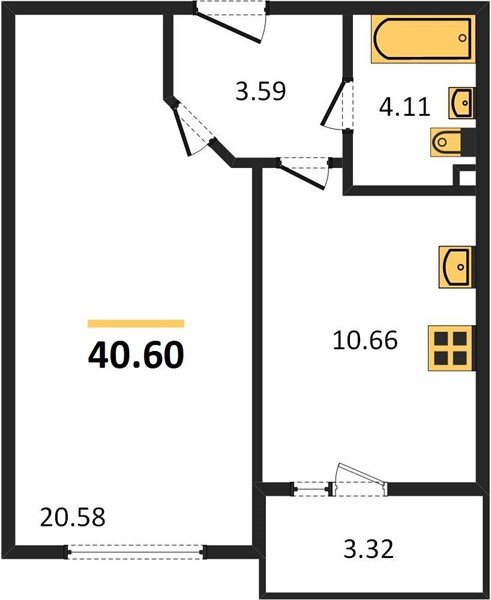 Фото №1: 1-комнатная квартира 42&nbsp;м², 2/22&nbsp;эт. - Берёзовый, Прикубанский внутригородской округ, Витаминкомбинат, мкр. жилой комплекс Огурцы, ул. Целиноградская, 2Ик2